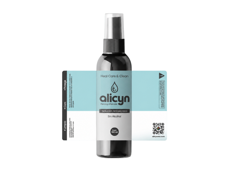 Frasco de Alicyn solución antiséptica para cuidado post-piercing, 100 ml